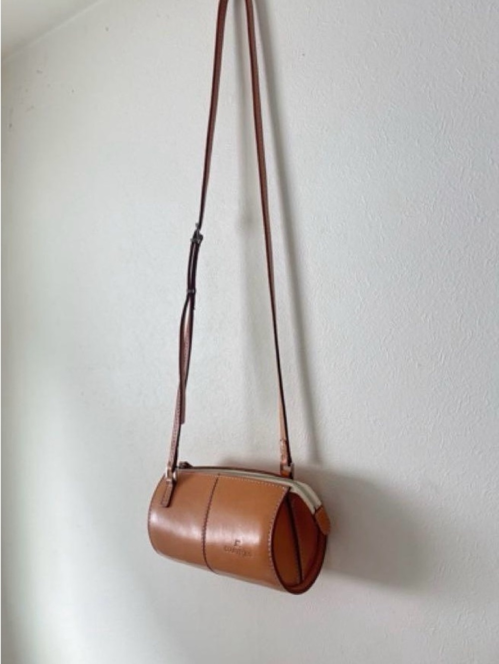 Courrèges Tan Leather Cylinder Shoulder Bag - Picture 6 of 8